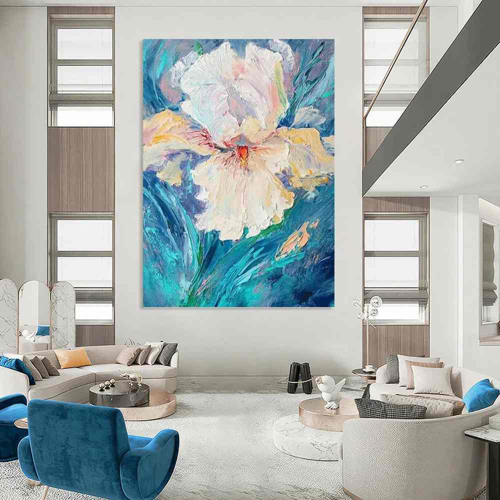 Bold Botanical Abstract - hand-painted custom canvas art